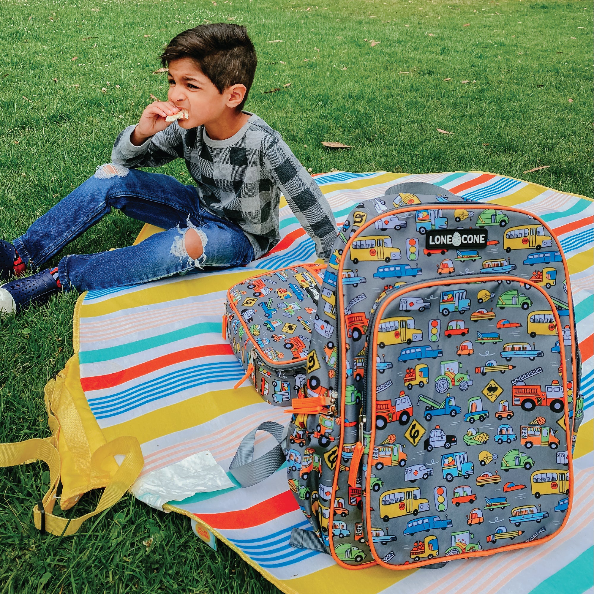 Little Learner 15" Backpack & Lunchbox Set- Rush Hour