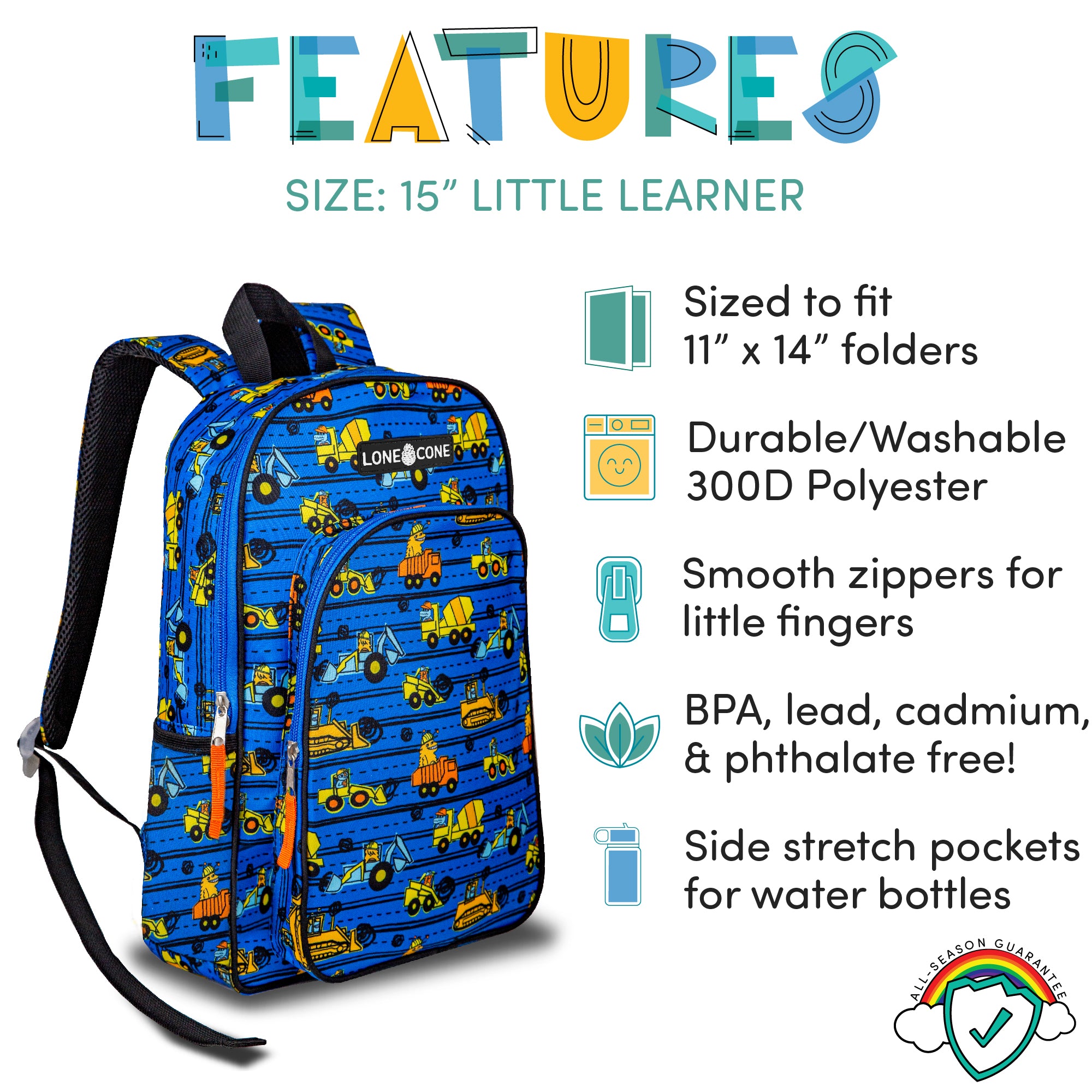 Construction Monsters 15" Backpack