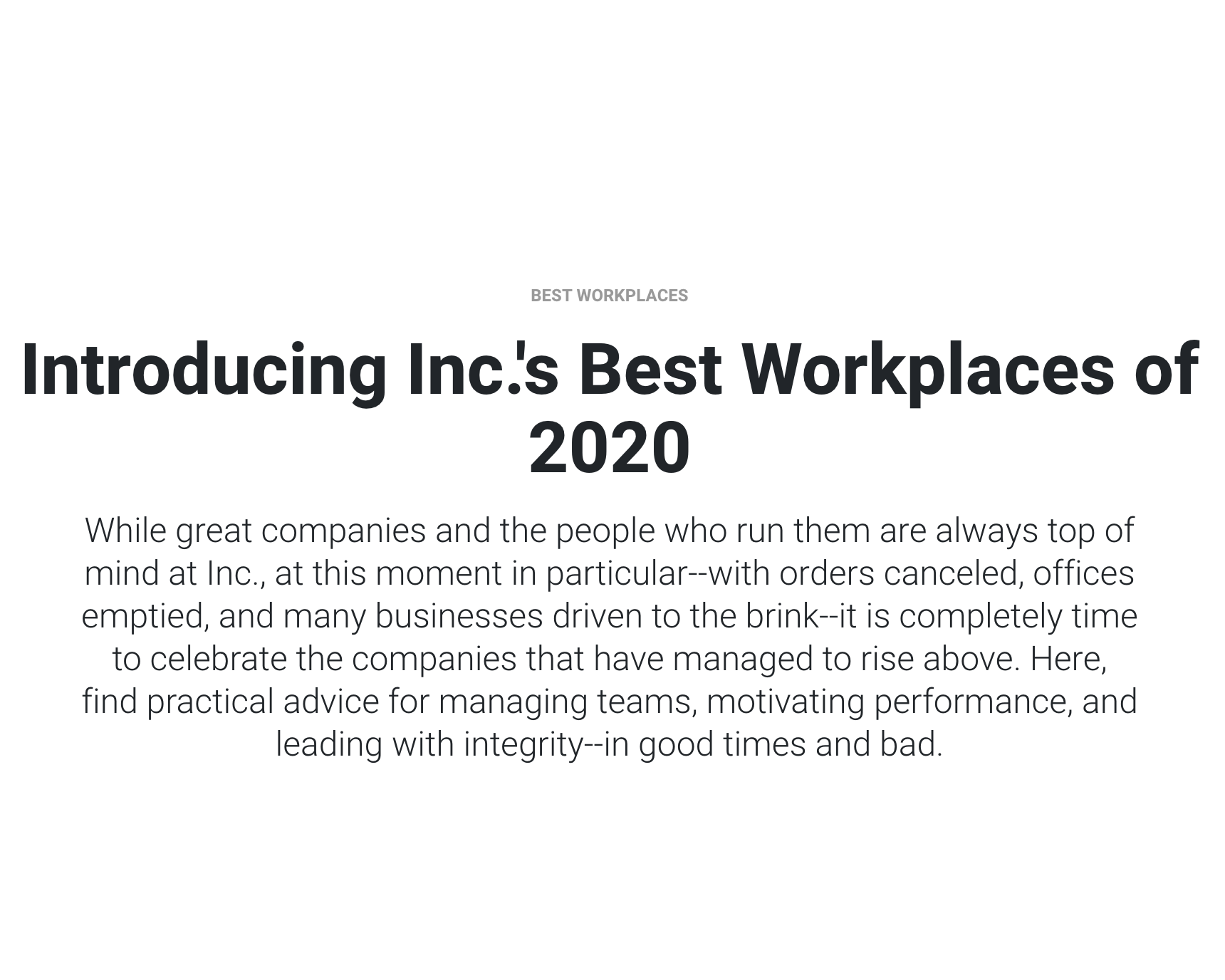 LONE CONE Makes Inc. Magazine 2020 List of Best Workplaces