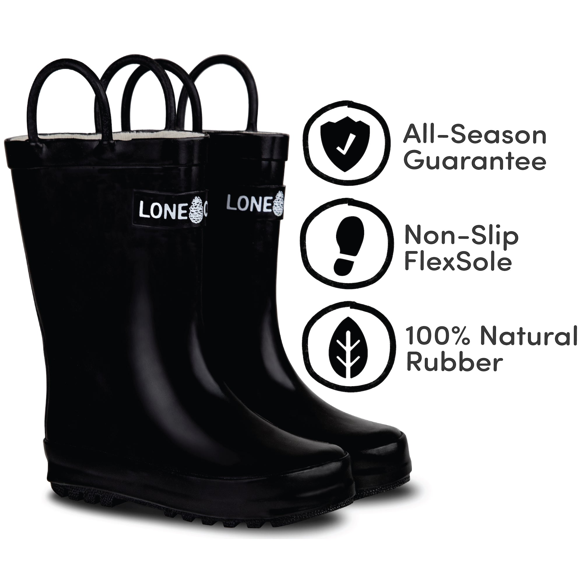 Shiny Black Rain Boot