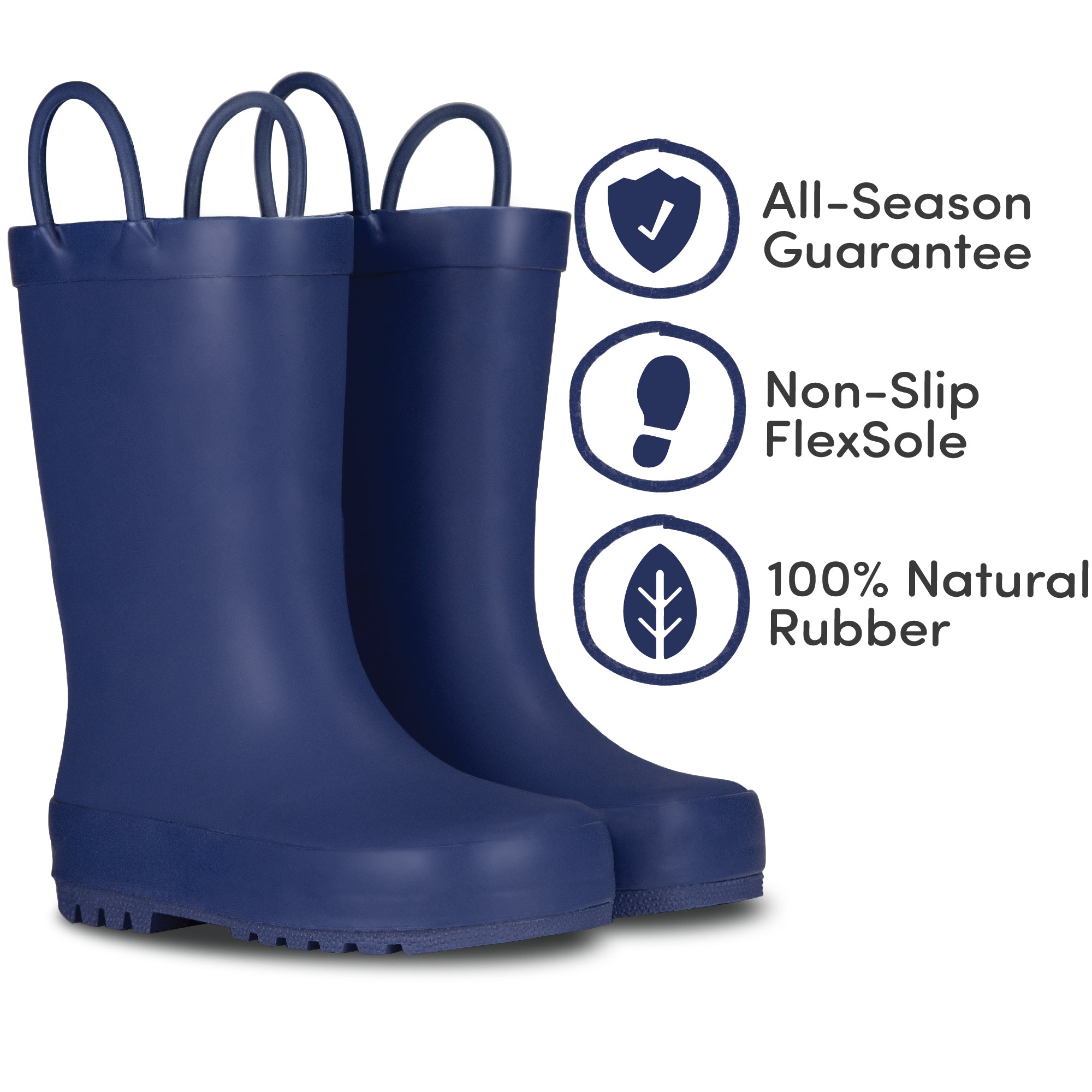 Ribbon Blue Matte Rain Boots