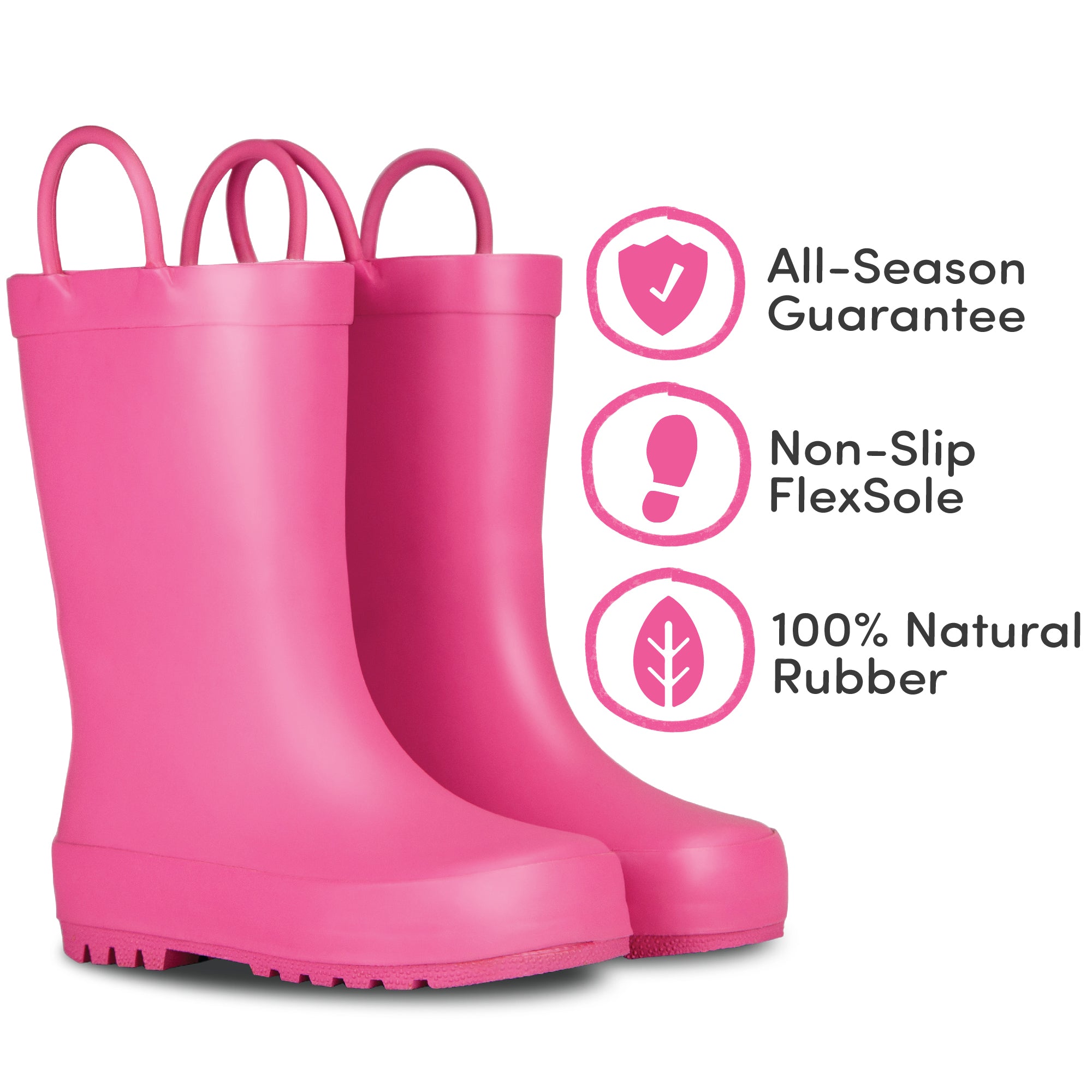 Bubblegum Pink Matte Rain Boots
