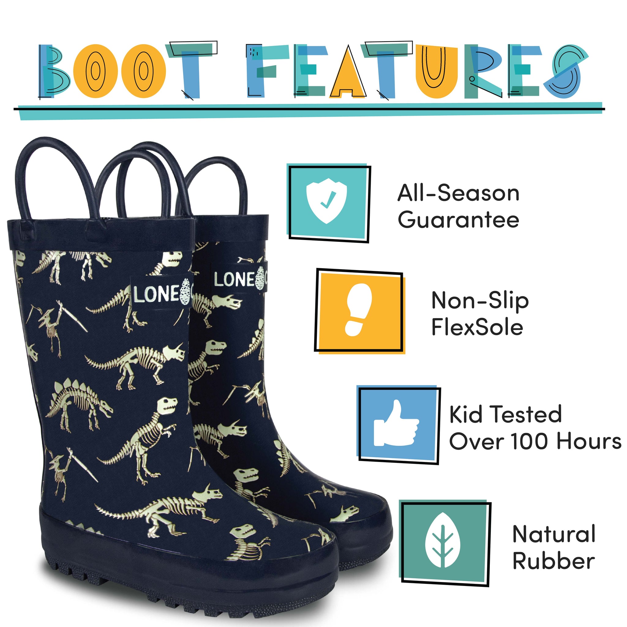 Dino Bones Rain Boot