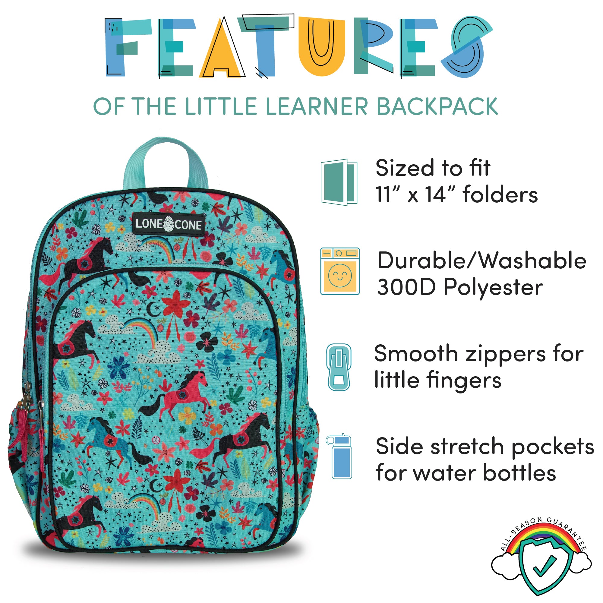 Little Learner 15" Backpack & Lunchbox Set- Moroccan Horses