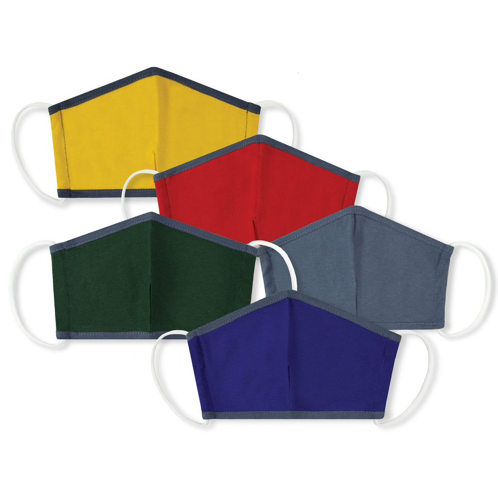 LONECONE Variety 5-Pack - Solid Reusable Face Masks